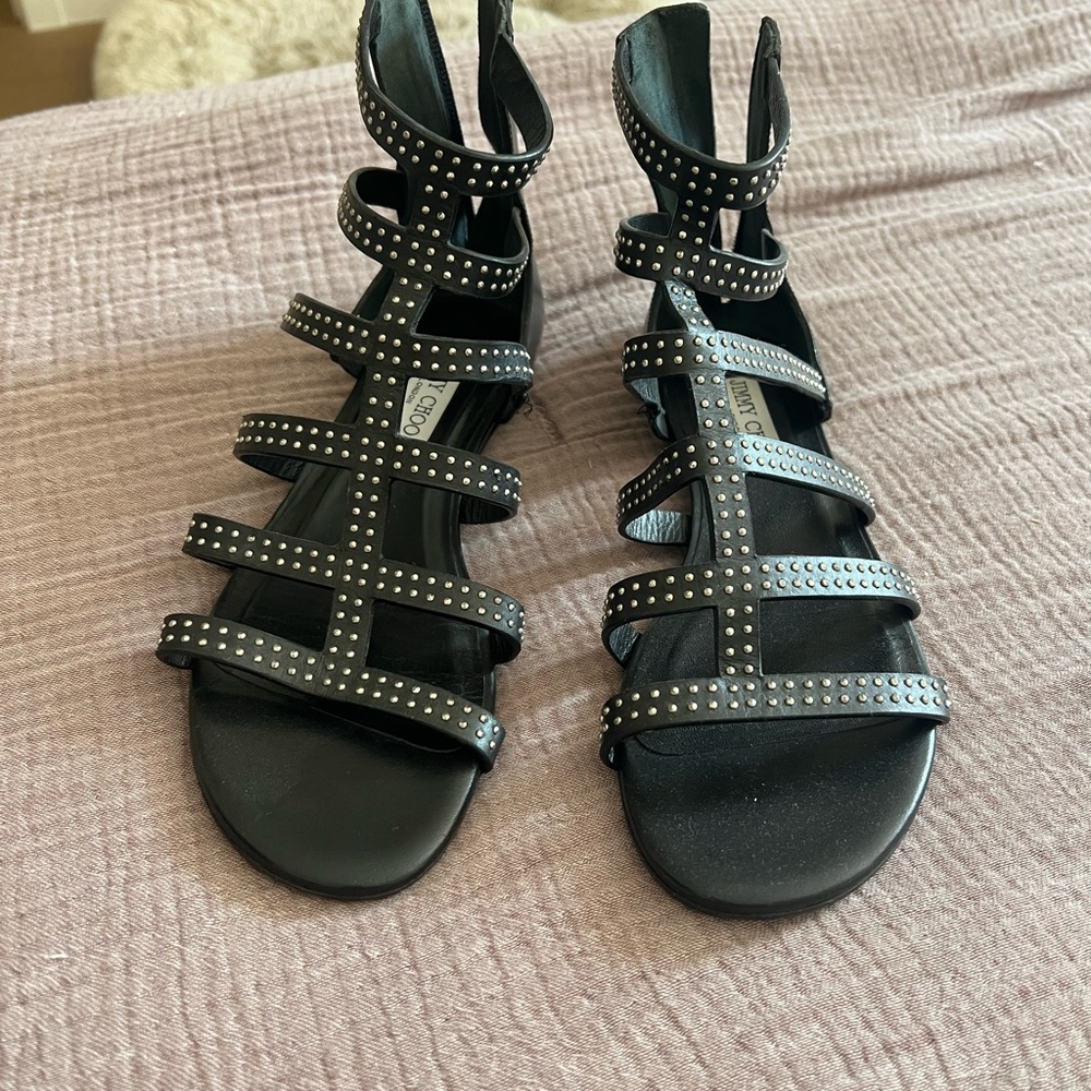 Black Studded Sandals
